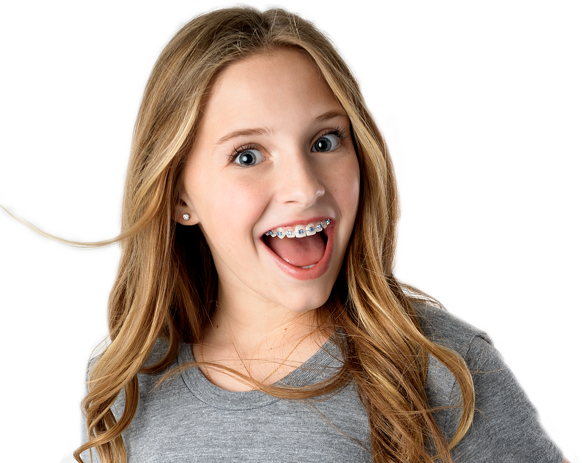 happy girl with braces in Arizona - Garn & Mason Orthodontics in Phoenix, AZ